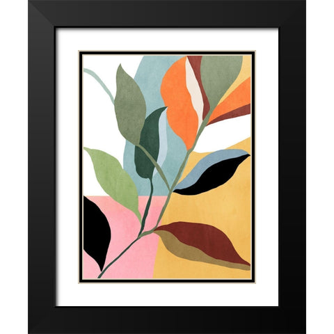 Bright Twig Black Modern Wood Framed Art Print with Double Matting by PI Studio