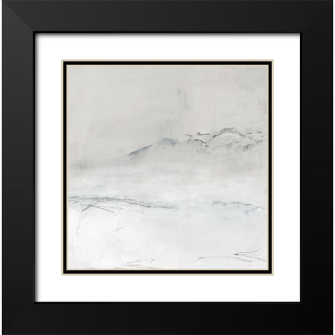 Mountains On A Winter Morning  Black Modern Wood Framed Art Print with Double Matting by PI Studio