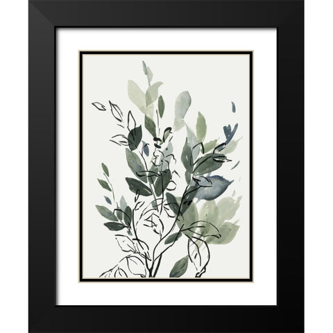 A Cluster Of Leaves For You Black Modern Wood Framed Art Print with Double Matting by PI Studio