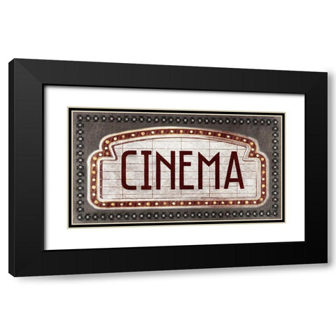 Cinema Black Modern Wood Framed Art Print with Double Matting by PI Studio