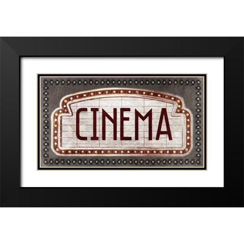 Cinema Black Modern Wood Framed Art Print with Double Matting by PI Studio