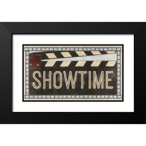 Showtime Black Modern Wood Framed Art Print with Double Matting by PI Studio