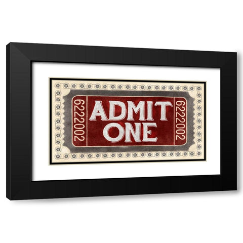 Admit One Black Modern Wood Framed Art Print with Double Matting by PI Studio