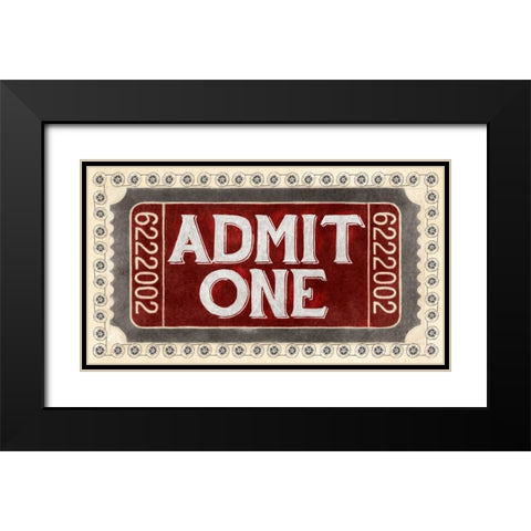 Admit One Black Modern Wood Framed Art Print with Double Matting by PI Studio