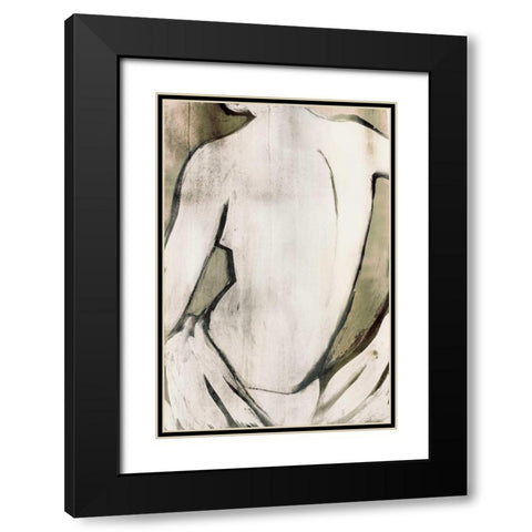 Nude Sepia II Black Modern Wood Framed Art Print with Double Matting by PI Studio