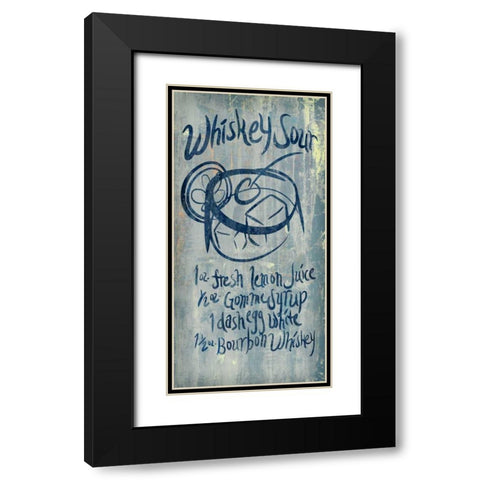 Whiskey Sour Blue Black Modern Wood Framed Art Print with Double Matting by PI Studio