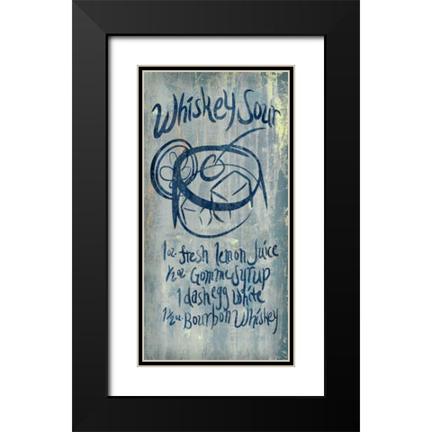 Whiskey Sour Blue Black Modern Wood Framed Art Print with Double Matting by PI Studio