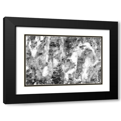 Black and White Abstract III Black Modern Wood Framed Art Print with Double Matting by PI Studio