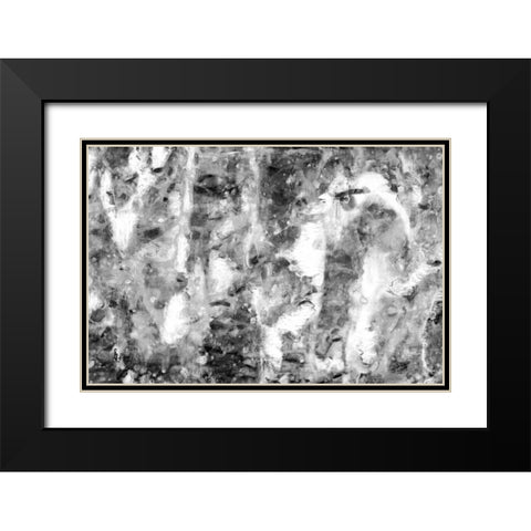 Black and White Abstract III Black Modern Wood Framed Art Print with Double Matting by PI Studio