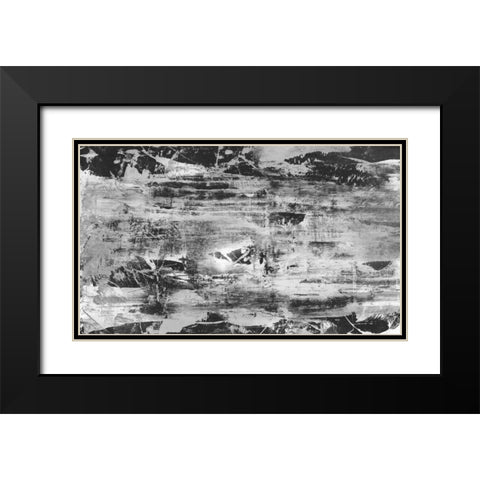 Black and White Abstract V Black Modern Wood Framed Art Print with Double Matting by PI Studio