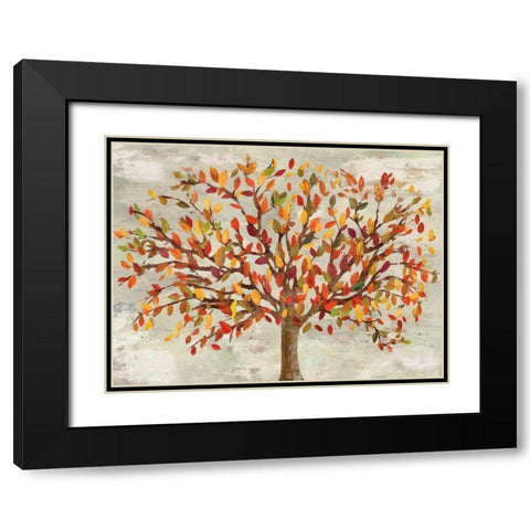 Fall Foliage Black Modern Wood Framed Art Print with Double Matting by PI Studio