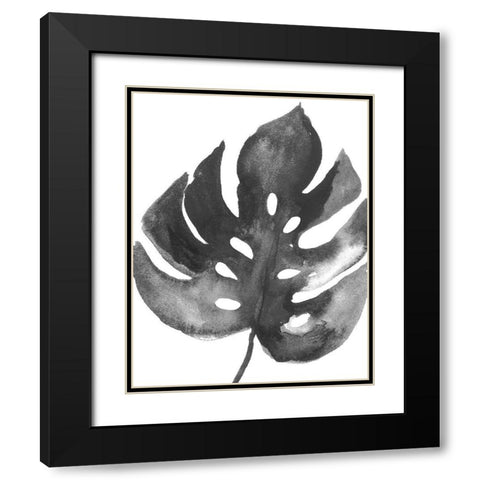 BW Palm II Black Modern Wood Framed Art Print with Double Matting by PI Studio