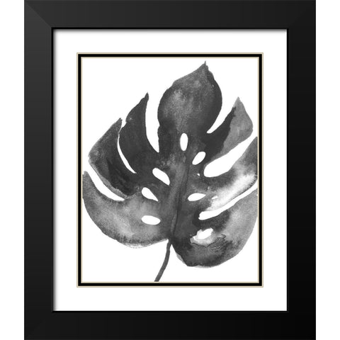 BW Palm II Black Modern Wood Framed Art Print with Double Matting by PI Studio