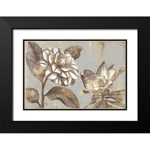 Magnolia Blooms Black Modern Wood Framed Art Print with Double Matting by PI Studio