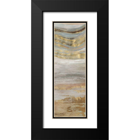 Gold Swirl II Black Modern Wood Framed Art Print with Double Matting by PI Studio