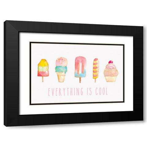 Summer Delight Black Modern Wood Framed Art Print with Double Matting by PI Studio