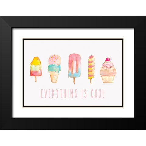 Summer Delight Black Modern Wood Framed Art Print with Double Matting by PI Studio