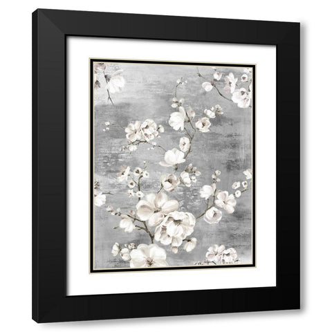 Blossoming Garden II Black Modern Wood Framed Art Print with Double Matting by PI Studio