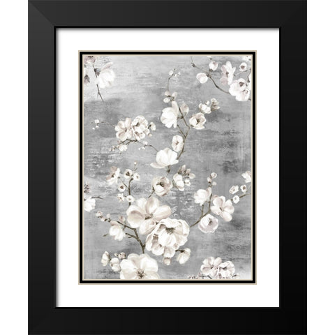 Blossoming Garden II Black Modern Wood Framed Art Print with Double Matting by PI Studio