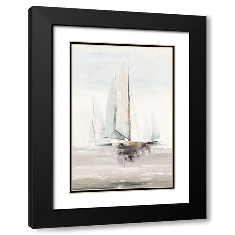 Sailing Home Black Modern Wood Framed Art Print with Double Matting by PI Studio