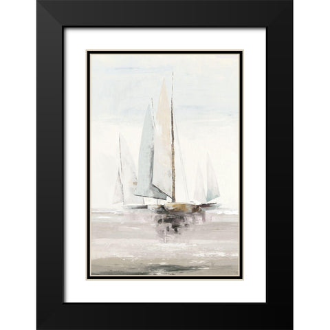 Sailing Home Black Modern Wood Framed Art Print with Double Matting by PI Studio
