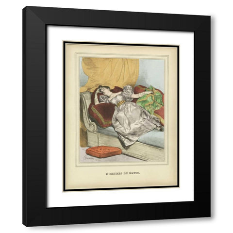 Vintage Woman B Black Modern Wood Framed Art Print with Double Matting by PI Collection