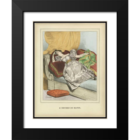 Vintage Woman B Black Modern Wood Framed Art Print with Double Matting by PI Collection