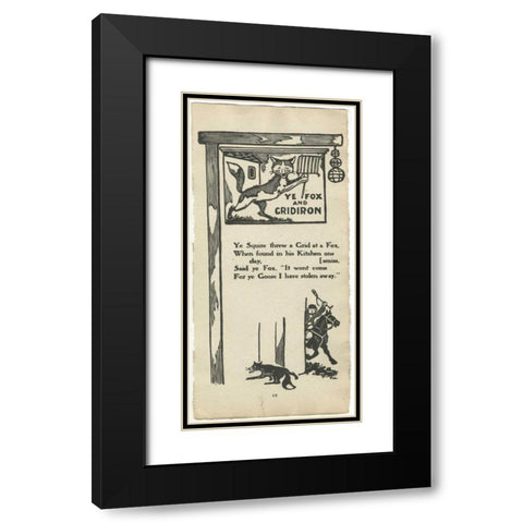 Fox Black Modern Wood Framed Art Print with Double Matting by PI Collection