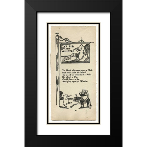 Pig Black Modern Wood Framed Art Print with Double Matting by PI Collection