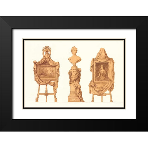 Chevalet et Piedestal Drapes Black Modern Wood Framed Art Print with Double Matting by PI Collection