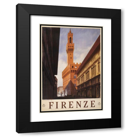 Firenze Black Modern Wood Framed Art Print with Double Matting by PI Collection