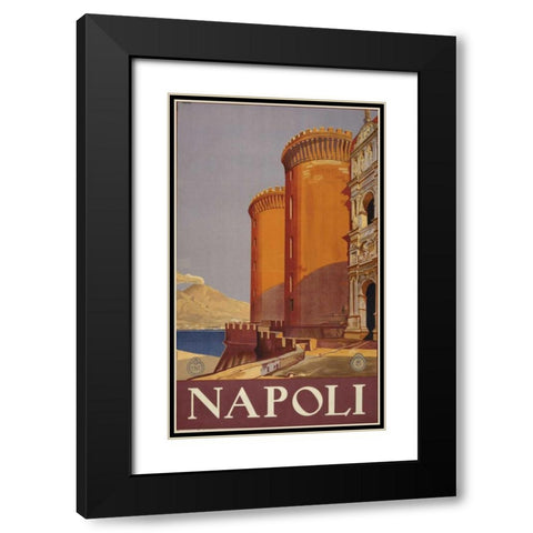 Napoli Black Modern Wood Framed Art Print with Double Matting by PI Collection
