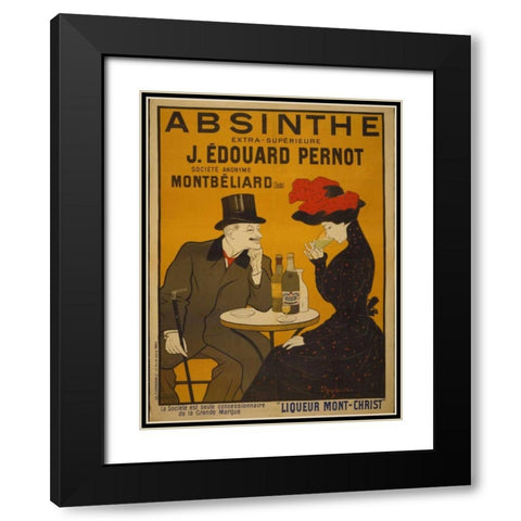 Absinthe Black Modern Wood Framed Art Print with Double Matting by PI Collection
