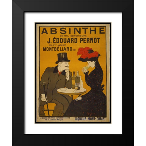 Absinthe Black Modern Wood Framed Art Print with Double Matting by PI Collection