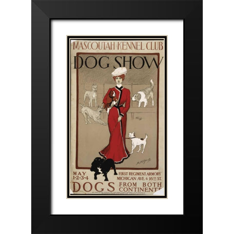 Dog Show Black Modern Wood Framed Art Print with Double Matting by PI Collection