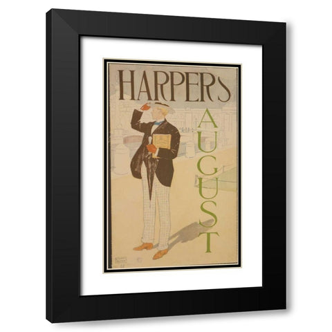 Harpers August Black Modern Wood Framed Art Print with Double Matting by PI Collection