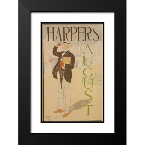 Harpers August Black Modern Wood Framed Art Print with Double Matting by PI Collection