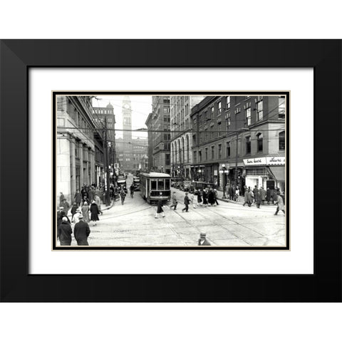 Bay Trolley Black Modern Wood Framed Art Print with Double Matting by PI Collection