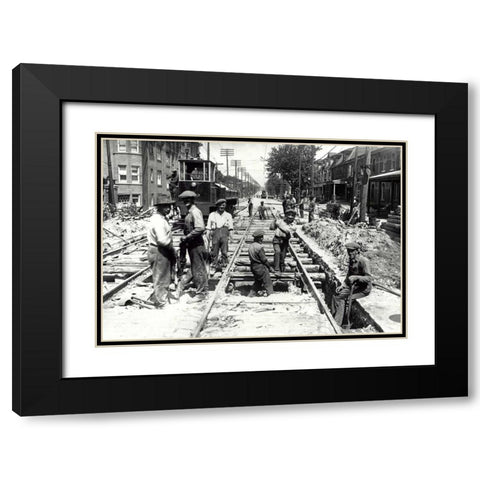 Dundas and Ossington Black Modern Wood Framed Art Print with Double Matting by PI Collection