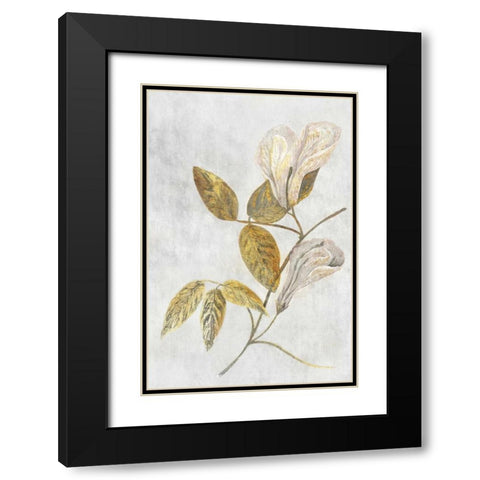Butterfly Pea Black Modern Wood Framed Art Print with Double Matting by PI Collection