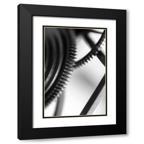 Gears I Black Modern Wood Framed Art Print with Double Matting by Rick Cotter