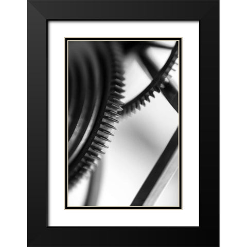 Gears I Black Modern Wood Framed Art Print with Double Matting by Rick Cotter