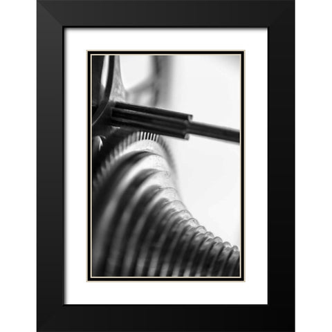 Gears II Black Modern Wood Framed Art Print with Double Matting by Rick Cotter