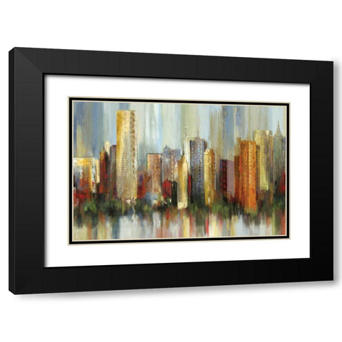 Metropolis Black Modern Wood Framed Art Print with Double Matting by Reeves, Tom