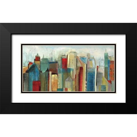 Sunlight City Black Modern Wood Framed Art Print with Double Matting by Reeves, Tom