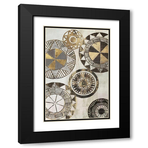 African Rings I  Black Modern Wood Framed Art Print with Double Matting by Reeves, Tom