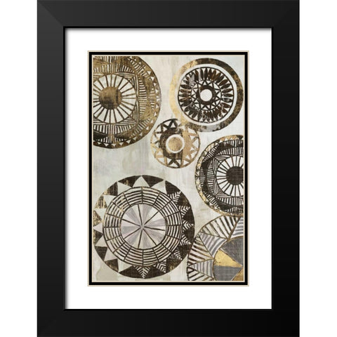 African Rings II Black Modern Wood Framed Art Print with Double Matting by Reeves, Tom