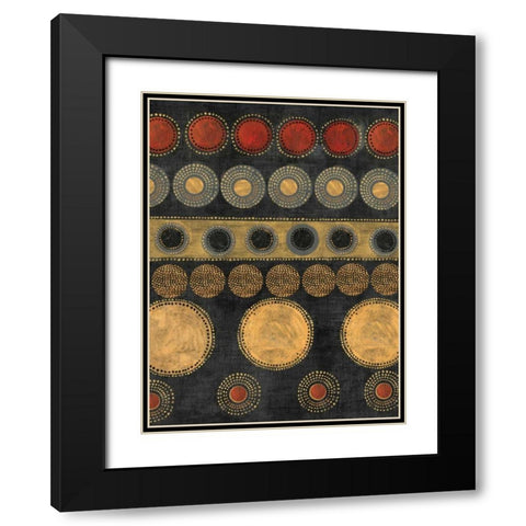 Gold Rings II Black Modern Wood Framed Art Print with Double Matting by Reeves, Tom