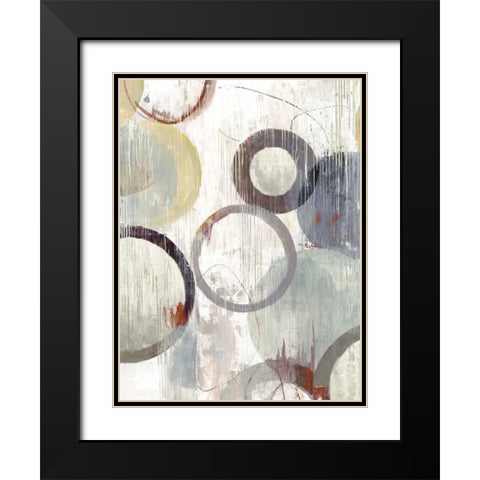 Distressed Rings I Black Modern Wood Framed Art Print with Double Matting by Reeves, Tom