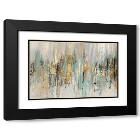 Dripping Gold I Black Modern Wood Framed Art Print with Double Matting by Reeves, Tom